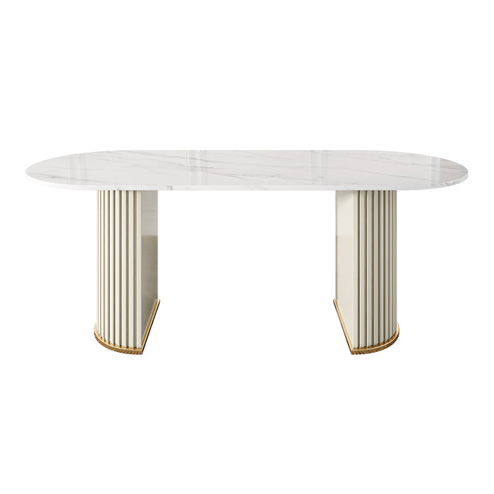 Metal Contemporary Free Form Indoor Table Sintered Stone Table for Dining Room and Kitchen