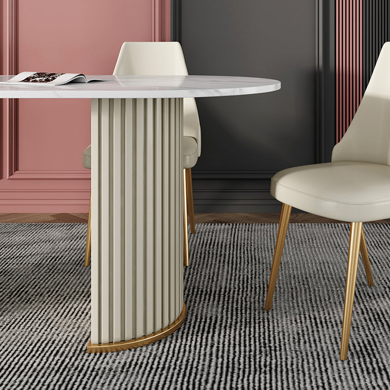 Metal Contemporary Free Form Indoor Table Sintered Stone Table for Dining Room and Kitchen
