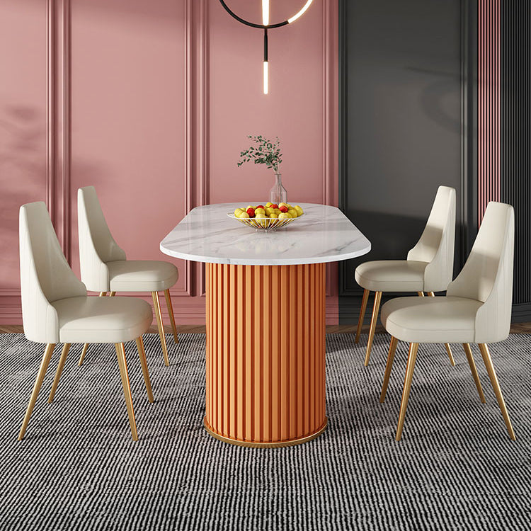Metal Contemporary Free Form Indoor Table Sintered Stone Table for Dining Room and Kitchen