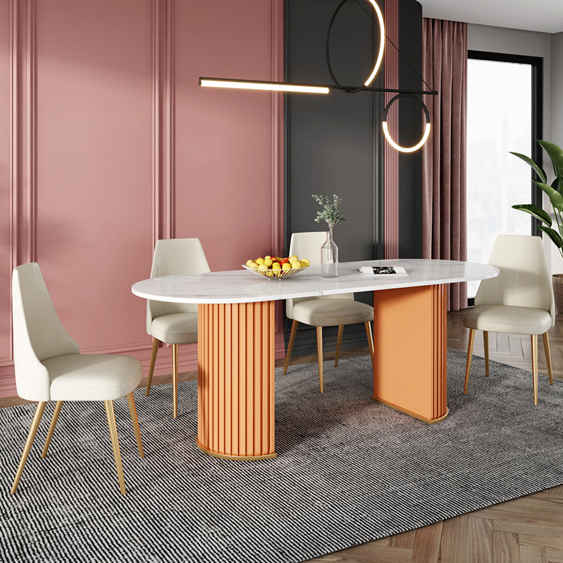 Metal Contemporary Free Form Indoor Table Sintered Stone Table for Dining Room and Kitchen