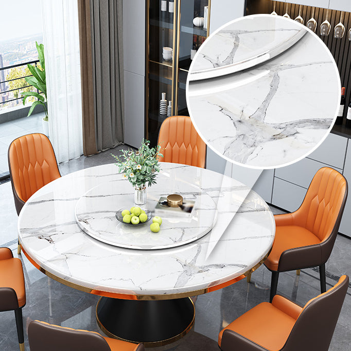 Table à manger ronde de style contemporain de base en métal pour la maison