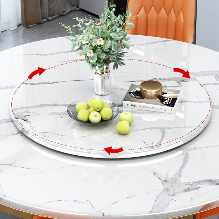 Table à manger ronde de style contemporain de base en métal pour la maison
