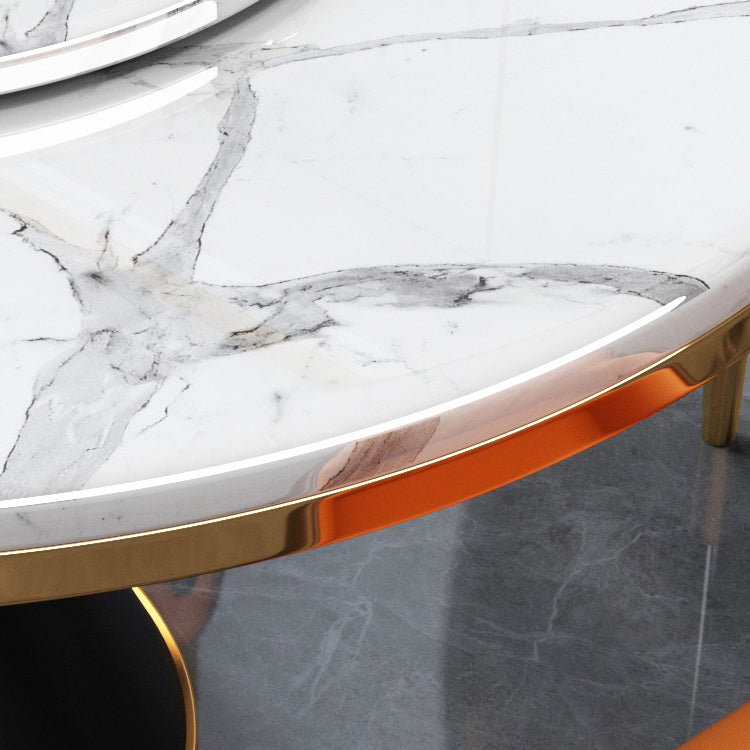 Table à manger ronde de style contemporain de base en métal pour la maison