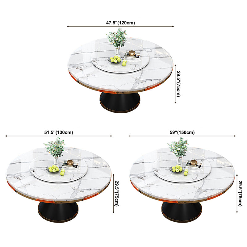 Table à manger ronde de style contemporain de base en métal pour la maison