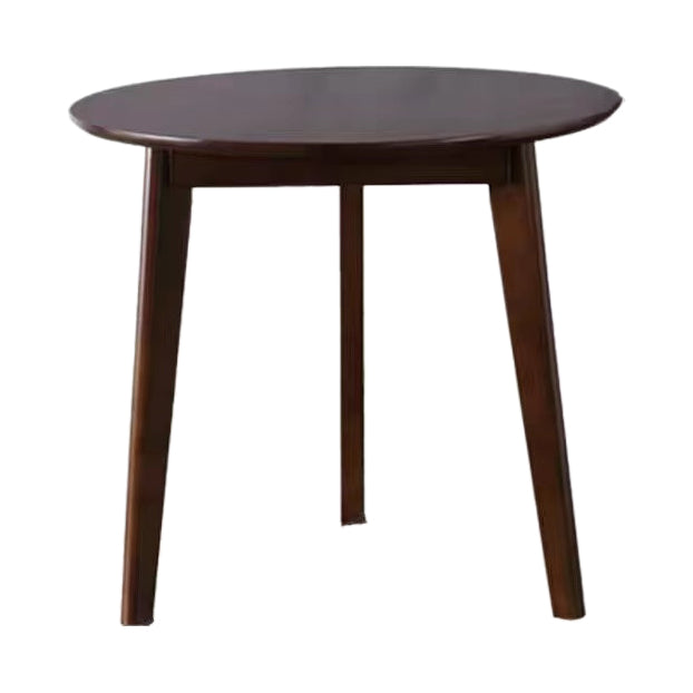 Round Shape 4 Legs Modern Dining Table Wood Color Fixed Table of Solid Wood