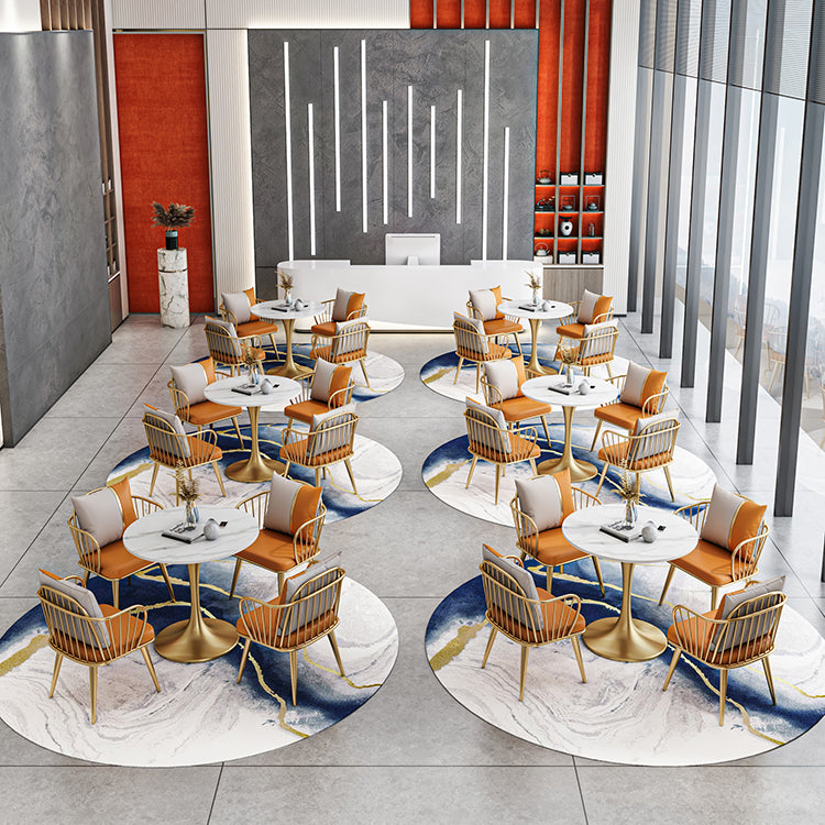 Moderne ronde gesinterde stenen top eettafel witte standaard eettafel voor keuken