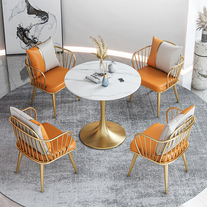 Moderne ronde gesinterde stenen top eettafel witte standaard eettafel voor keuken