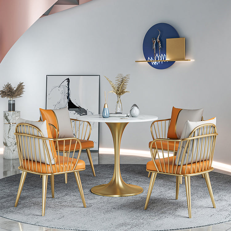 Moderne ronde gesinterde stenen top eettafel witte standaard eettafel voor keuken