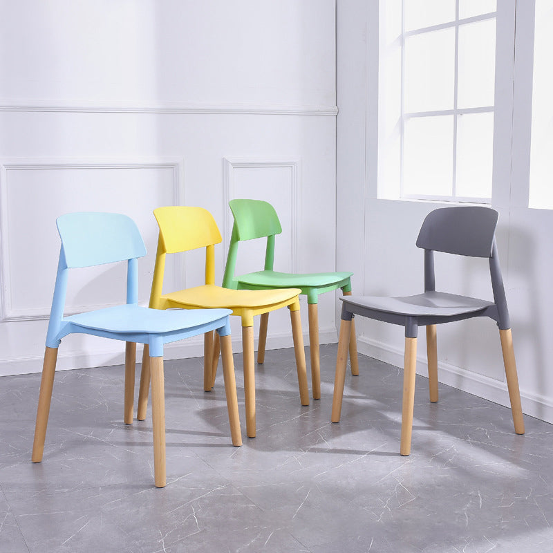 Ensemble de chaises de salle à manger avec pieds en bois et dossier ouvert, chaise d'appoint pour maison scandinave