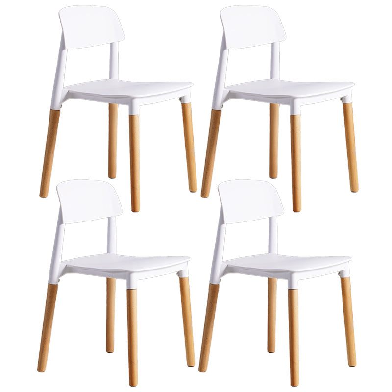 Ensemble de chaises de salle à manger avec pieds en bois et dossier ouvert, chaise d'appoint pour maison scandinave