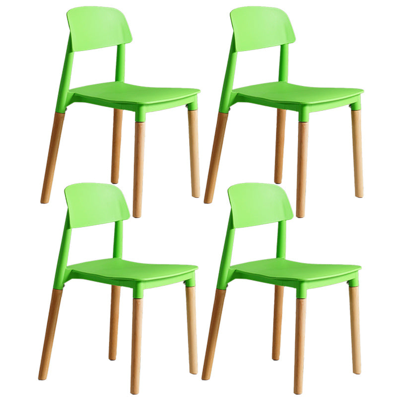Ensemble de chaises de salle à manger avec pieds en bois et dossier ouvert, chaise d'appoint pour maison scandinave