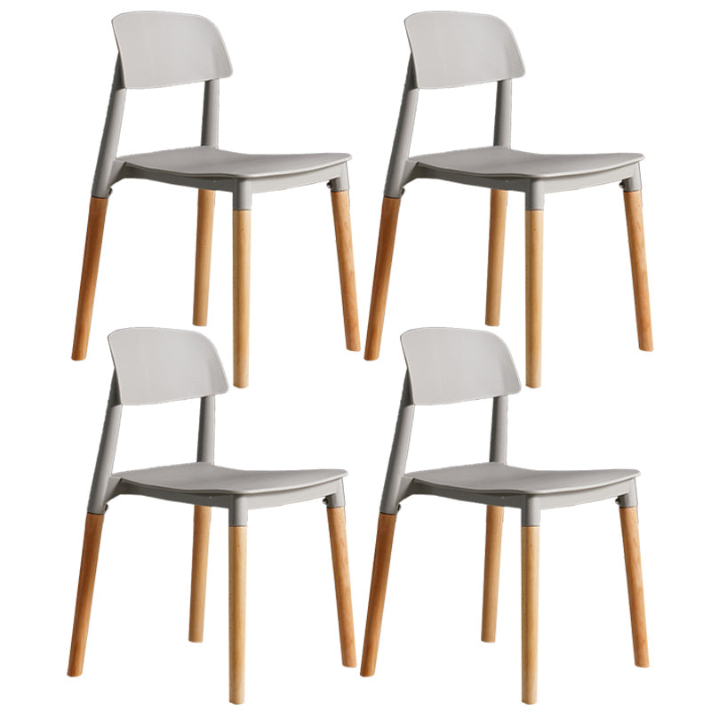 Ensemble de chaises de salle à manger avec pieds en bois et dossier ouvert, chaise d'appoint pour maison scandinave