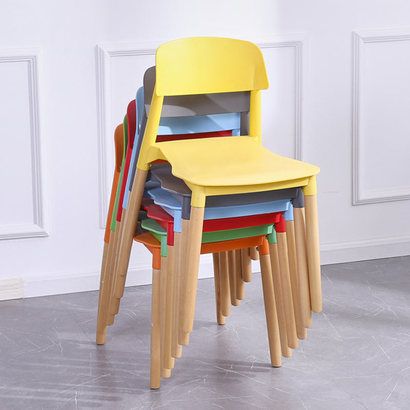 Ensemble de chaises de salle à manger avec pieds en bois et dossier ouvert, chaise d'appoint pour maison scandinave