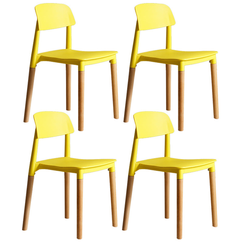 Ensemble de chaises de salle à manger avec pieds en bois et dossier ouvert, chaise d'appoint pour maison scandinave