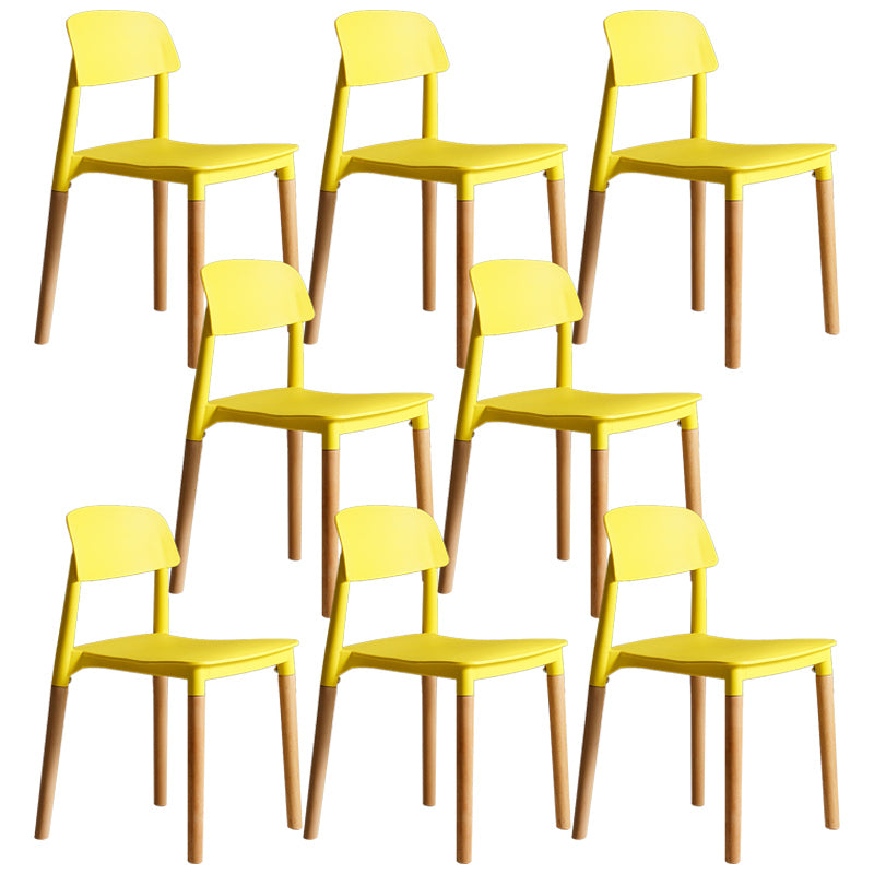 Ensemble de chaises de salle à manger avec pieds en bois et dossier ouvert, chaise d'appoint pour maison scandinave