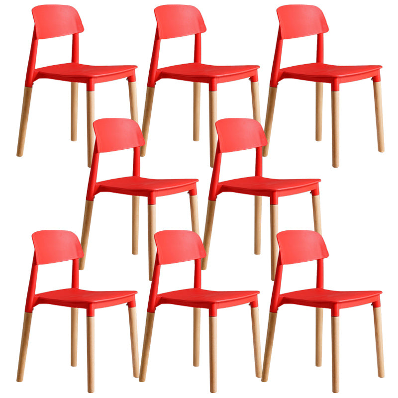 Ensemble de chaises de salle à manger avec pieds en bois et dossier ouvert, chaise d'appoint pour maison scandinave
