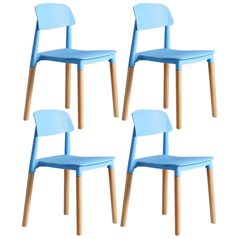 Ensemble de chaises de salle à manger avec pieds en bois et dossier ouvert, chaise d'appoint pour maison scandinave