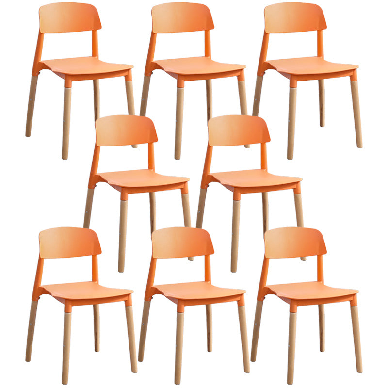 Ensemble de chaises de salle à manger avec pieds en bois et dossier ouvert, chaise d'appoint pour maison scandinave