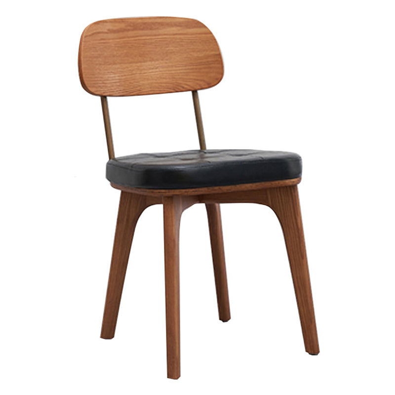 Chaise de salle à manger industrielle, chaise latérale à dossier ouvert avec pieds en bois pour usage domestique