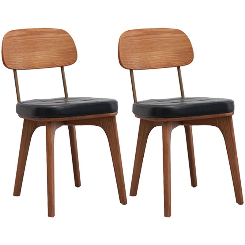 Chaise de salle à manger industrielle, chaise latérale à dossier ouvert avec pieds en bois pour usage domestique