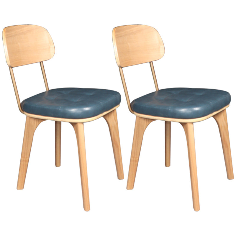 Chaise de salle à manger industrielle, chaise latérale à dossier ouvert avec pieds en bois pour usage domestique