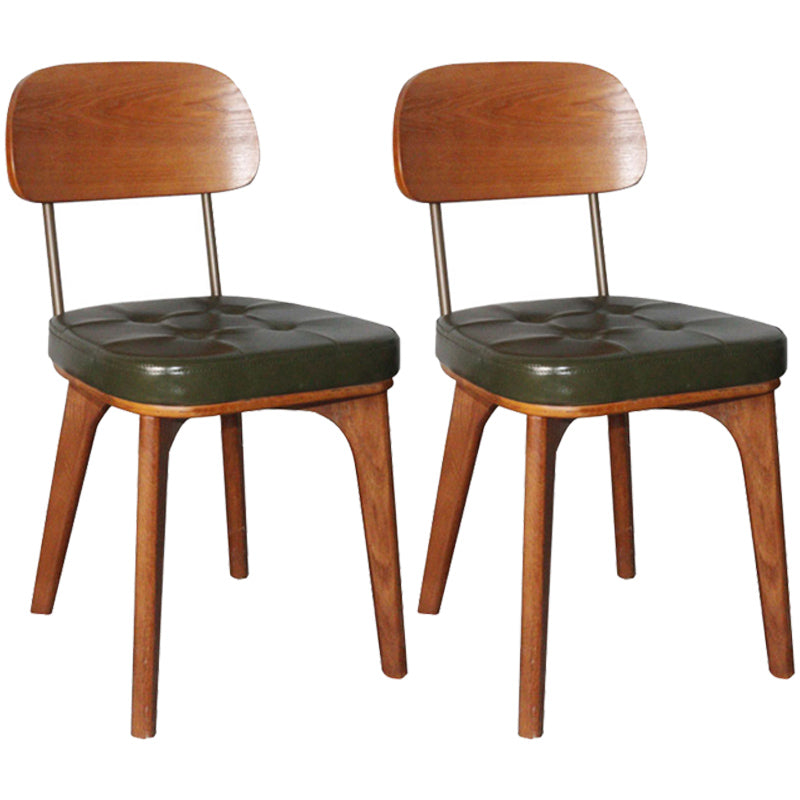Chaise de salle à manger industrielle, chaise latérale à dossier ouvert avec pieds en bois pour usage domestique