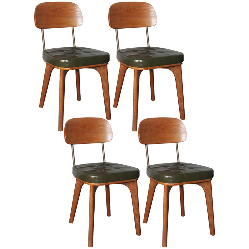 Chaise de salle à manger industrielle, chaise latérale à dossier ouvert avec pieds en bois pour usage domestique