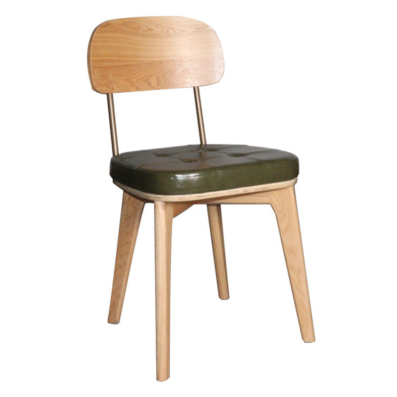 Chaise de salle à manger industrielle, chaise latérale à dossier ouvert avec pieds en bois pour usage domestique