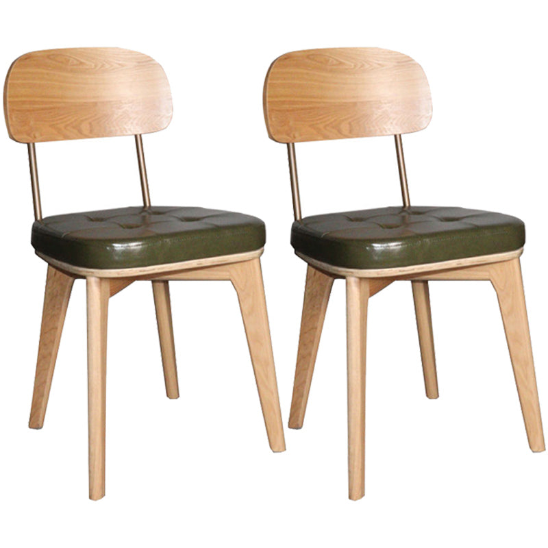 Chaise de salle à manger industrielle, chaise latérale à dossier ouvert avec pieds en bois pour usage domestique