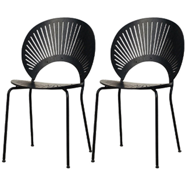 Contemporary Style Metal Chair Set Kitchen Dining Windsor Back Side Chairs