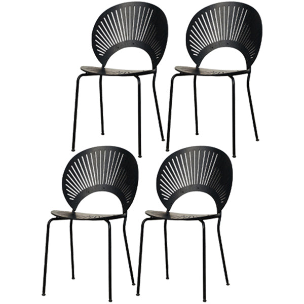 Contemporary Style Metal Chair Set Kitchen Dining Windsor Back Side Chairs