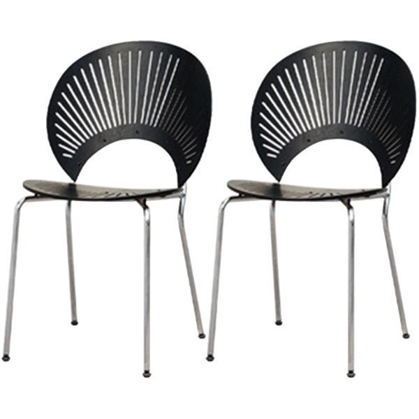 Contemporary Style Metal Chair Set Kitchen Dining Windsor Back Side Chairs