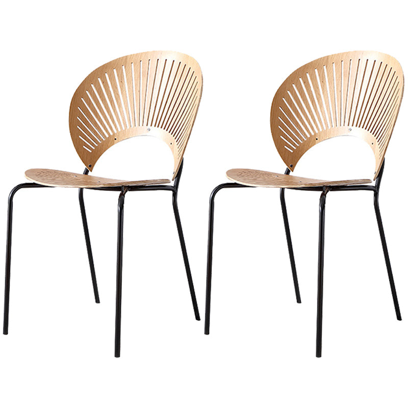 Contemporary Style Metal Chair Set Kitchen Dining Windsor Back Side Chairs