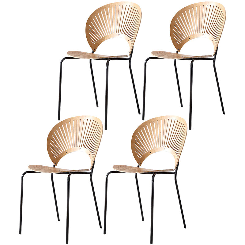 Contemporary Style Metal Chair Set Kitchen Dining Windsor Back Side Chairs