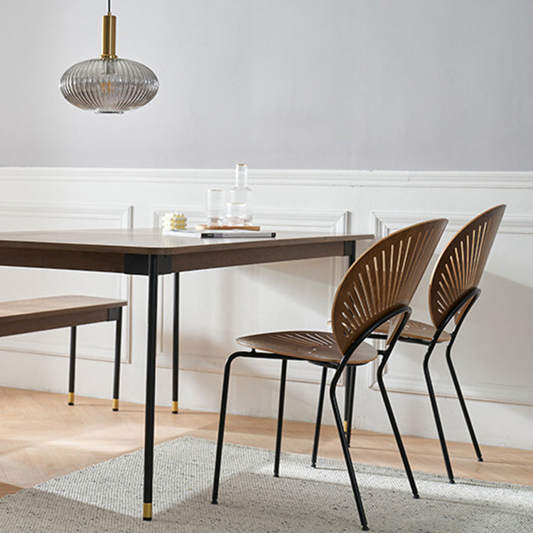 Contemporary Style Metal Chair Set Kitchen Dining Windsor Back Side Chairs