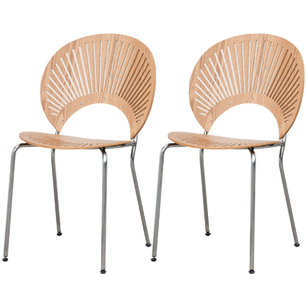 Contemporary Style Metal Chair Set Kitchen Dining Windsor Back Side Chairs