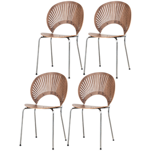 Contemporary Style Metal Chair Set Kitchen Dining Windsor Back Side Chairs