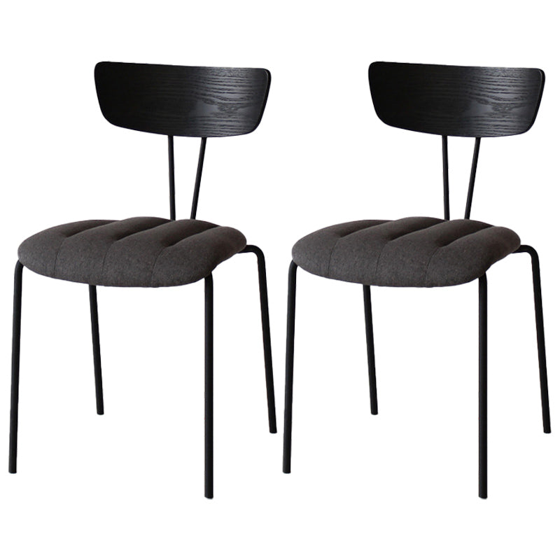 Chaise latérale de finition mate en métal de style industriel, chaise latérale à dossier ouvert pour salle à manger