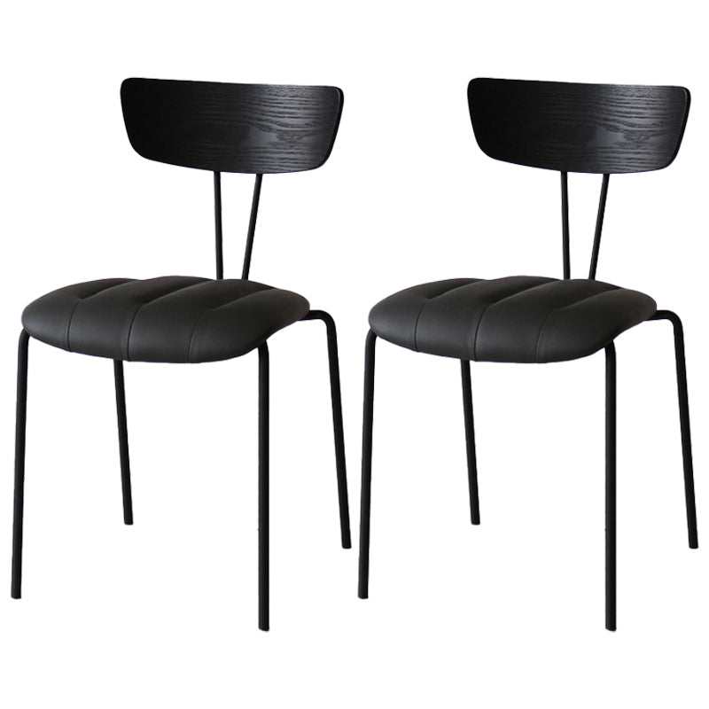 Chaise latérale de finition mate en métal de style industriel, chaise latérale à dossier ouvert pour salle à manger