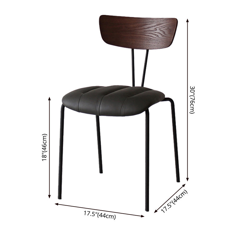 Chaise latérale de finition mate en métal de style industriel, chaise latérale à dossier ouvert pour salle à manger