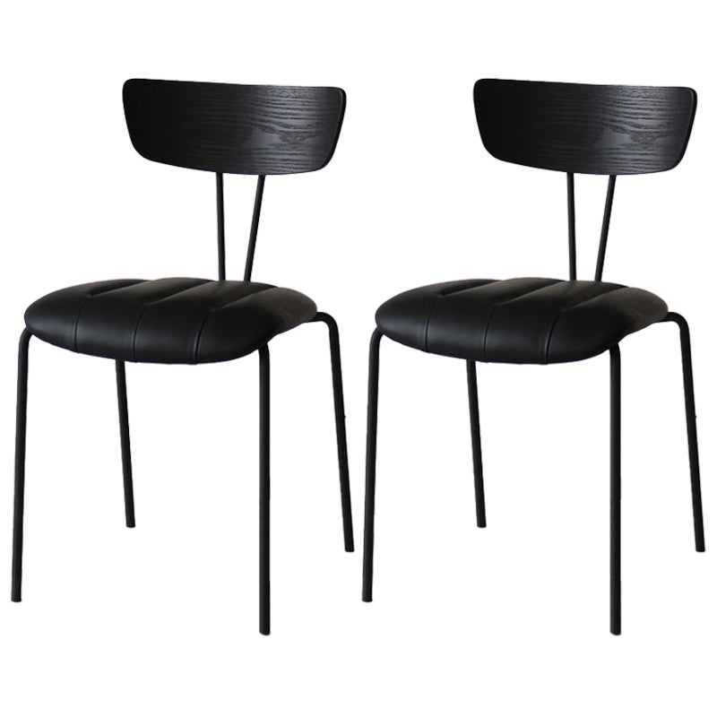 Chaise latérale de finition mate en métal de style industriel, chaise latérale à dossier ouvert pour salle à manger
