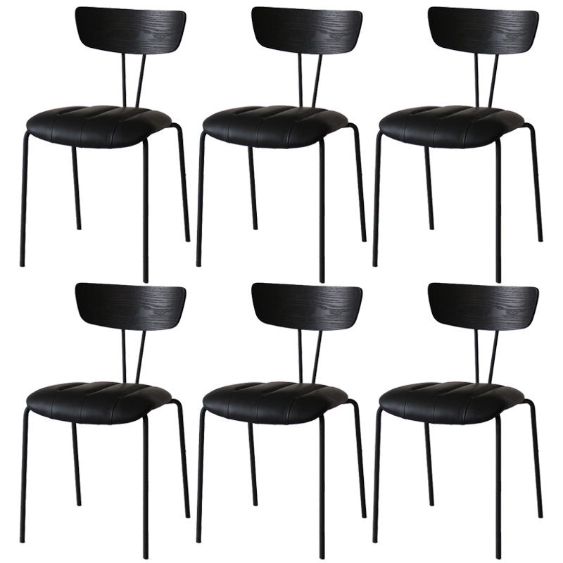 Chaise latérale de finition mate en métal de style industriel, chaise latérale à dossier ouvert pour salle à manger