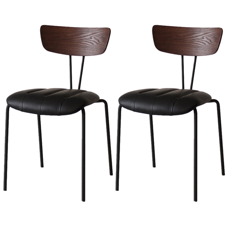 Chaise latérale de finition mate en métal de style industriel, chaise latérale à dossier ouvert pour salle à manger