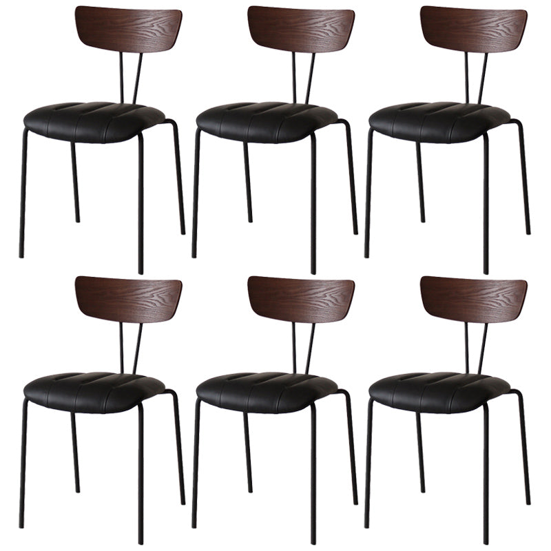 Chaise latérale de finition mate en métal de style industriel, chaise latérale à dossier ouvert pour salle à manger