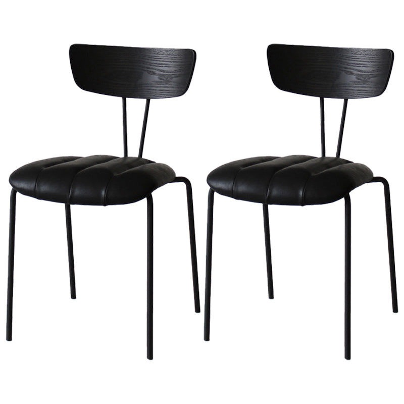 Chaise latérale de finition mate en métal de style industriel, chaise latérale à dossier ouvert pour salle à manger