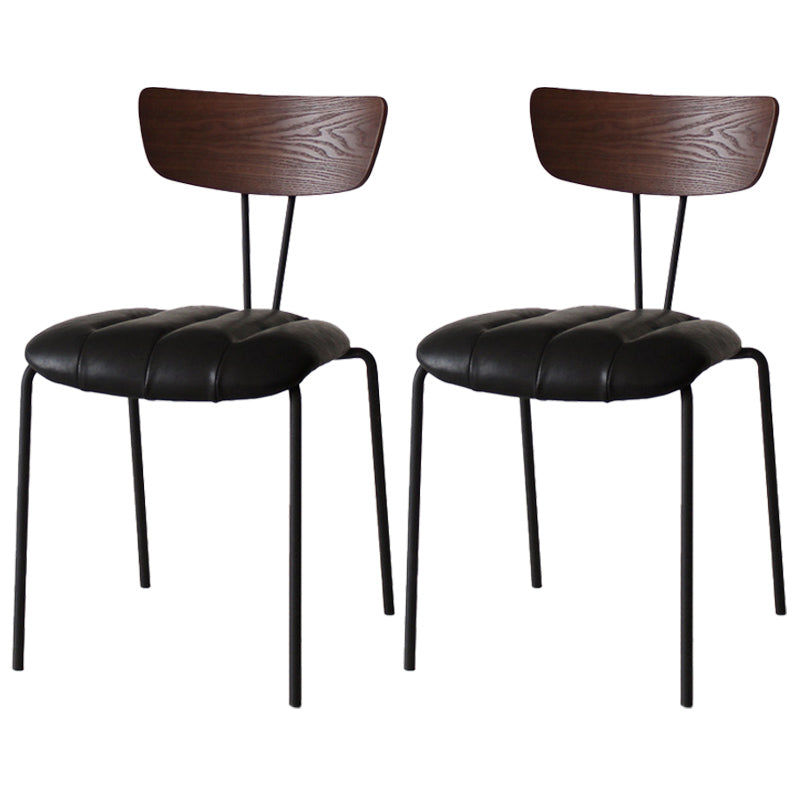 Chaise latérale de finition mate en métal de style industriel, chaise latérale à dossier ouvert pour salle à manger