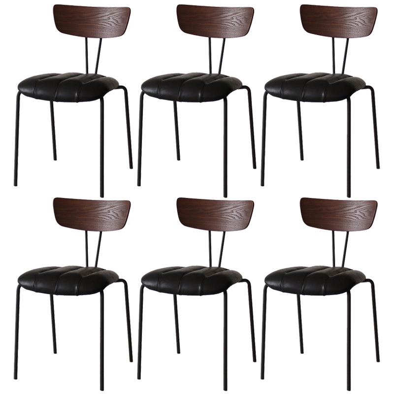 Chaise latérale de finition mate en métal de style industriel, chaise latérale à dossier ouvert pour salle à manger