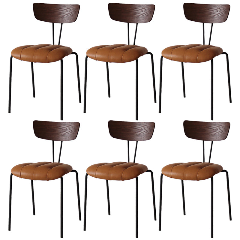 Chaise latérale de finition mate en métal de style industriel, chaise latérale à dossier ouvert pour salle à manger