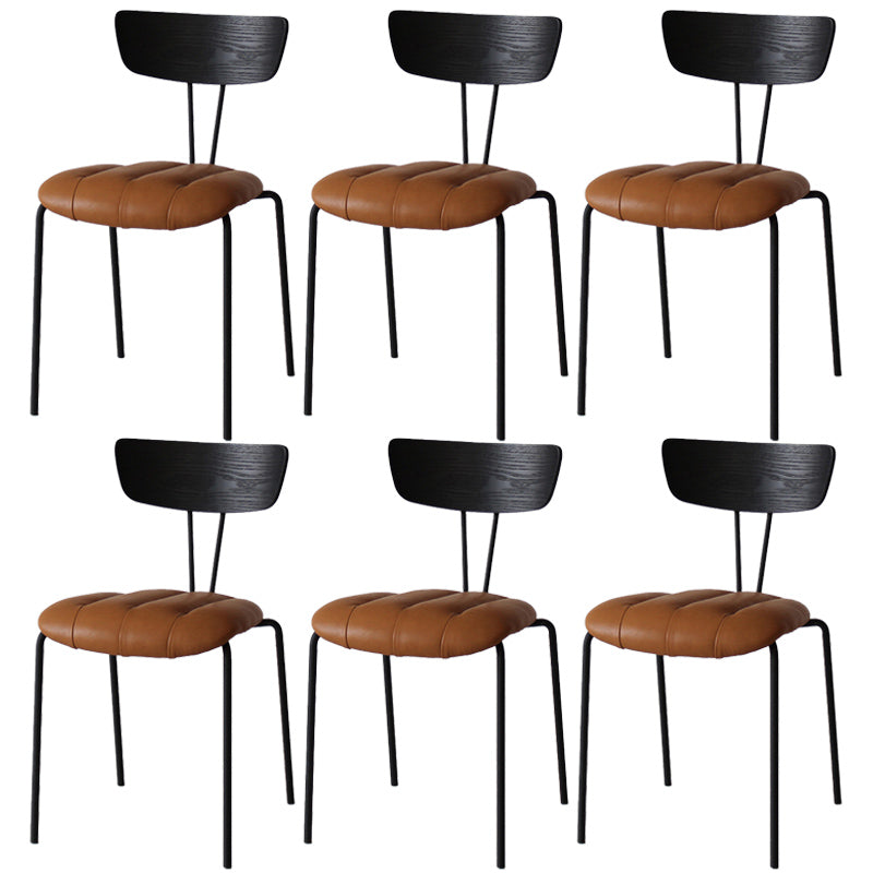 Chaise latérale de finition mate en métal de style industriel, chaise latérale à dossier ouvert pour salle à manger