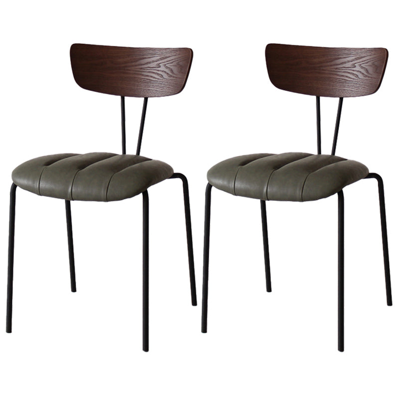 Chaise latérale de finition mate en métal de style industriel, chaise latérale à dossier ouvert pour salle à manger